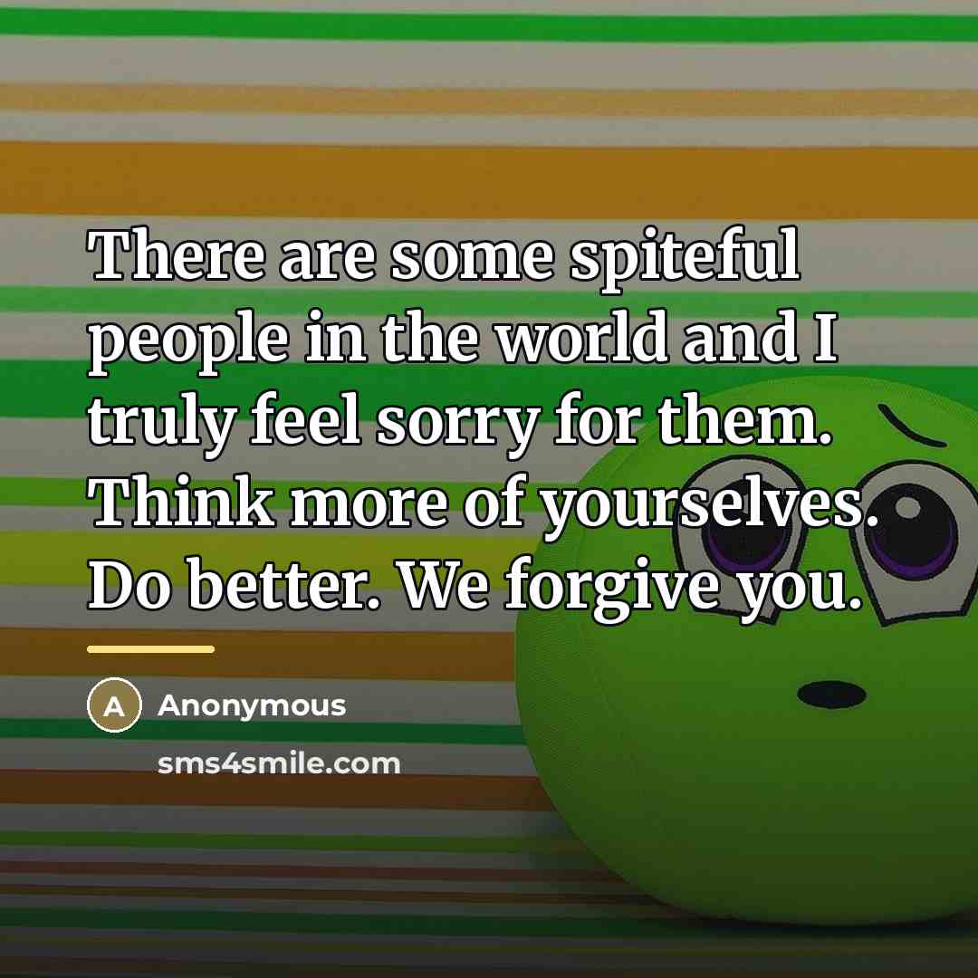 “There are some spiteful people in the world and I…” quote by Anonymous