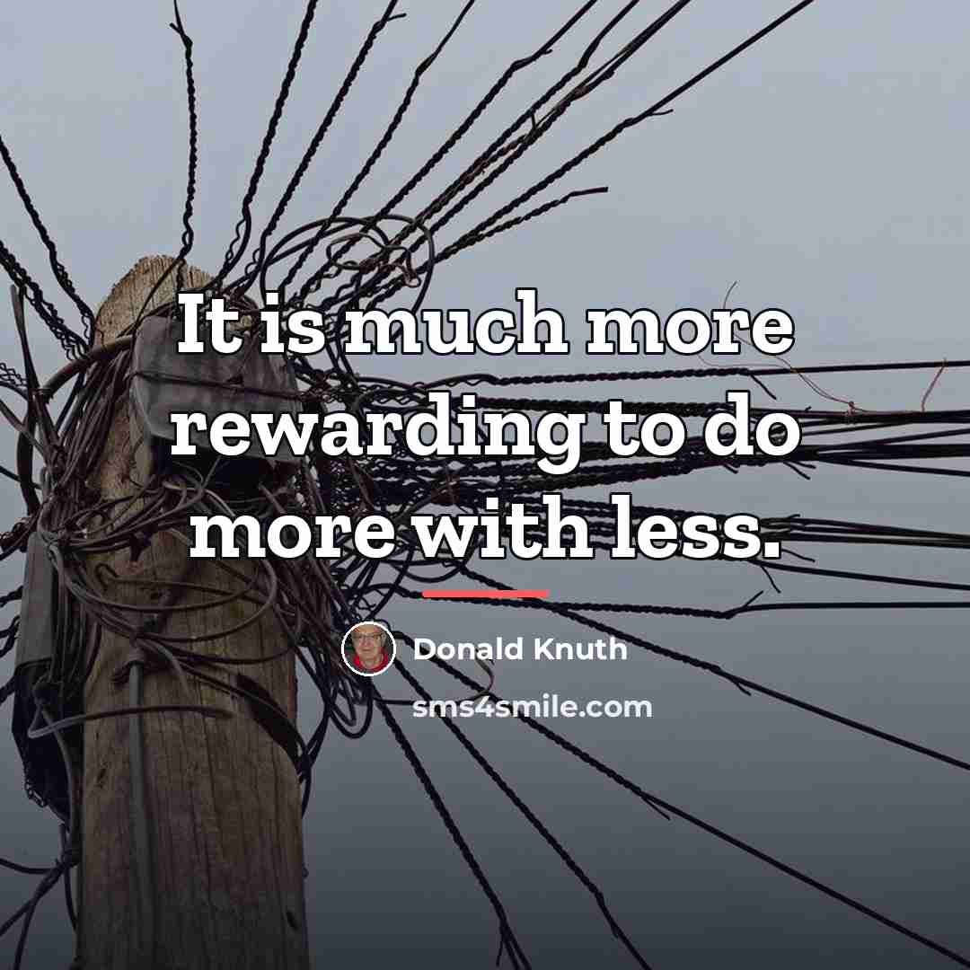 “It is much more rewarding to do more with less.…” quote by Donald Knuth
