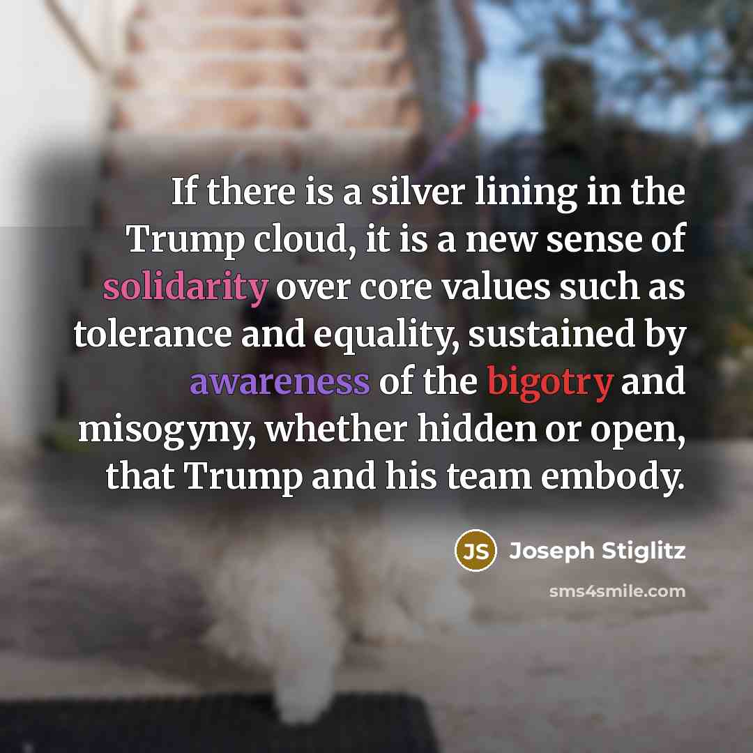 “If there is a silver lining in the Trump cloud,…” quote by Joseph Stiglitz
