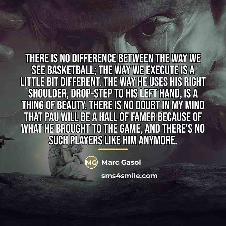 “There is no difference between the way we see basketball;…” quote by Marc Gasol