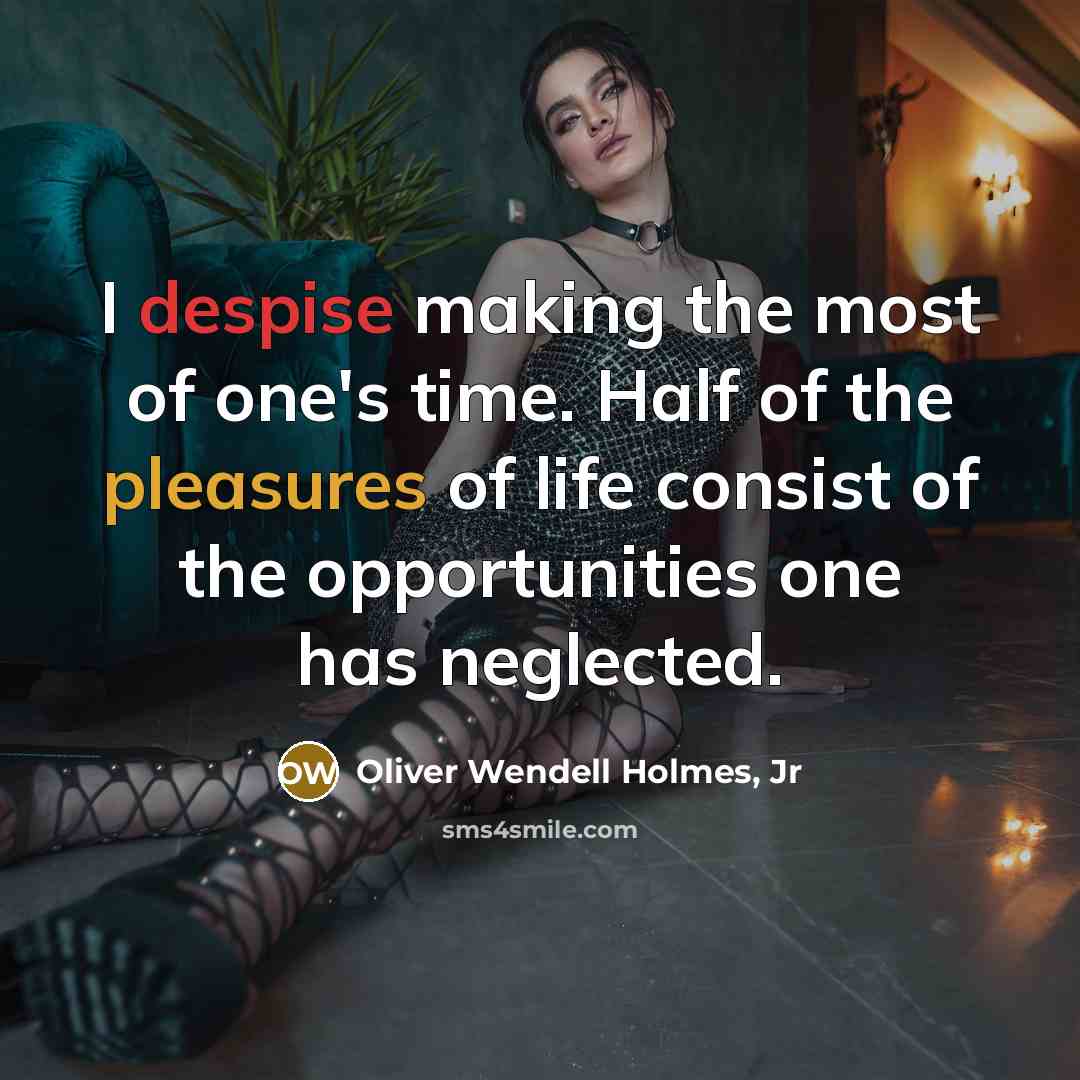 “I despise making the most of one's time. Half of…” quote by Oliver Wendell Holmes, Jr