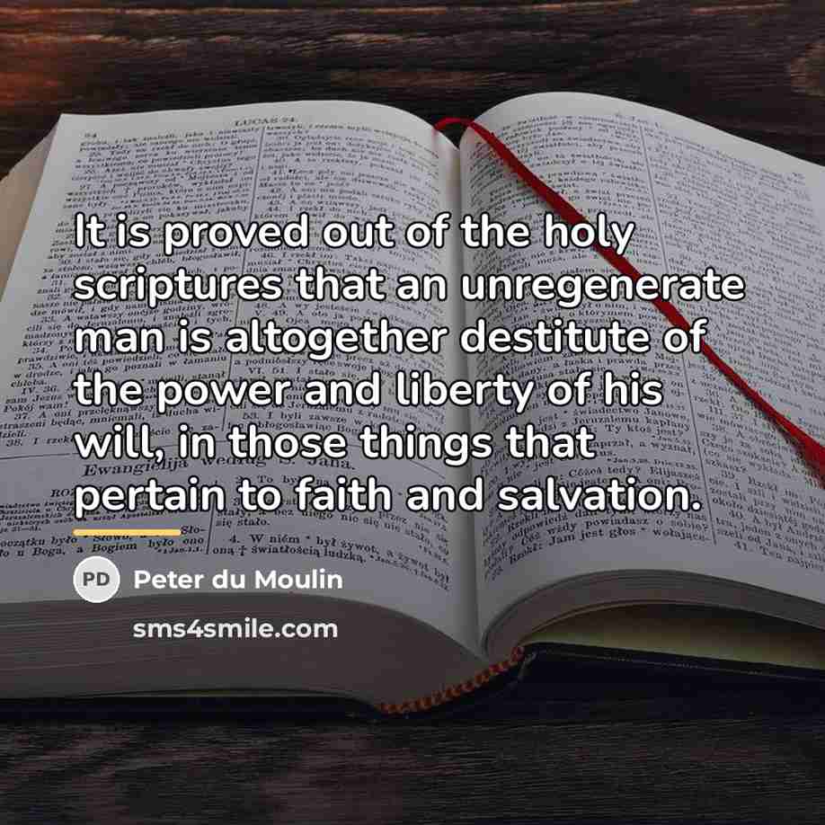 “It is proved out of the holy scriptures that an…” quote by Peter du Moulin