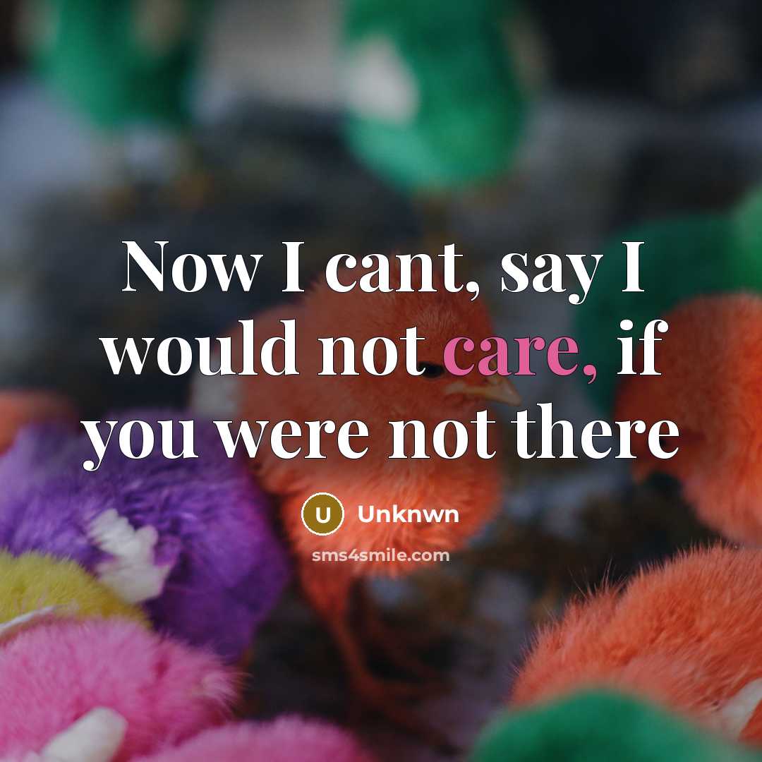 “Now I cant, say I would not care, if you…” quote by Unknwn