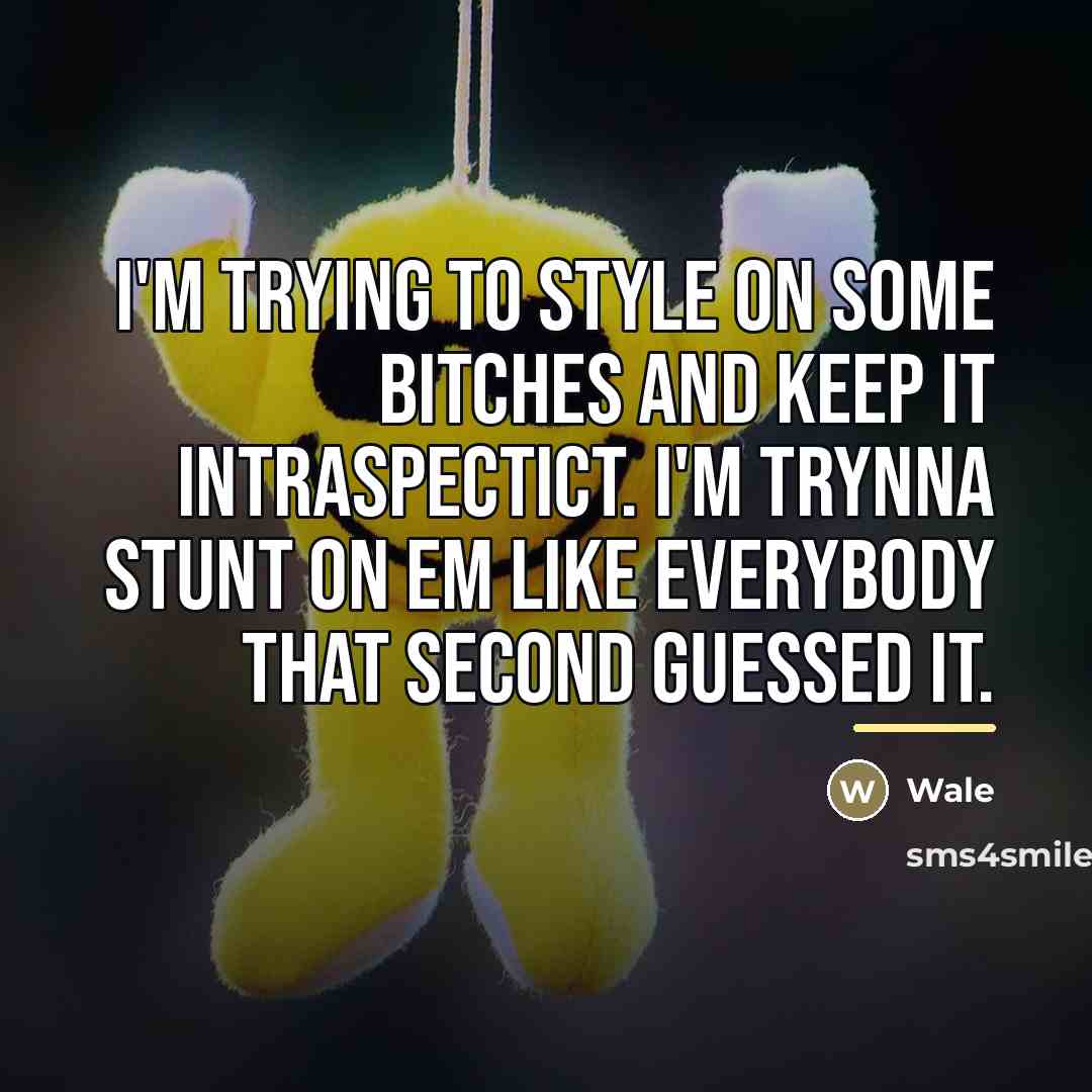 “I'm trying to style on some bitches and keep it…” quote by Wale