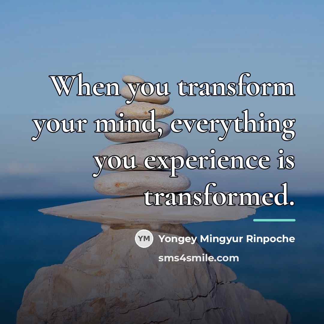 “When you transform your mind, everything you experience is transformed.…” quote by Yongey Mingyur Rinpoche