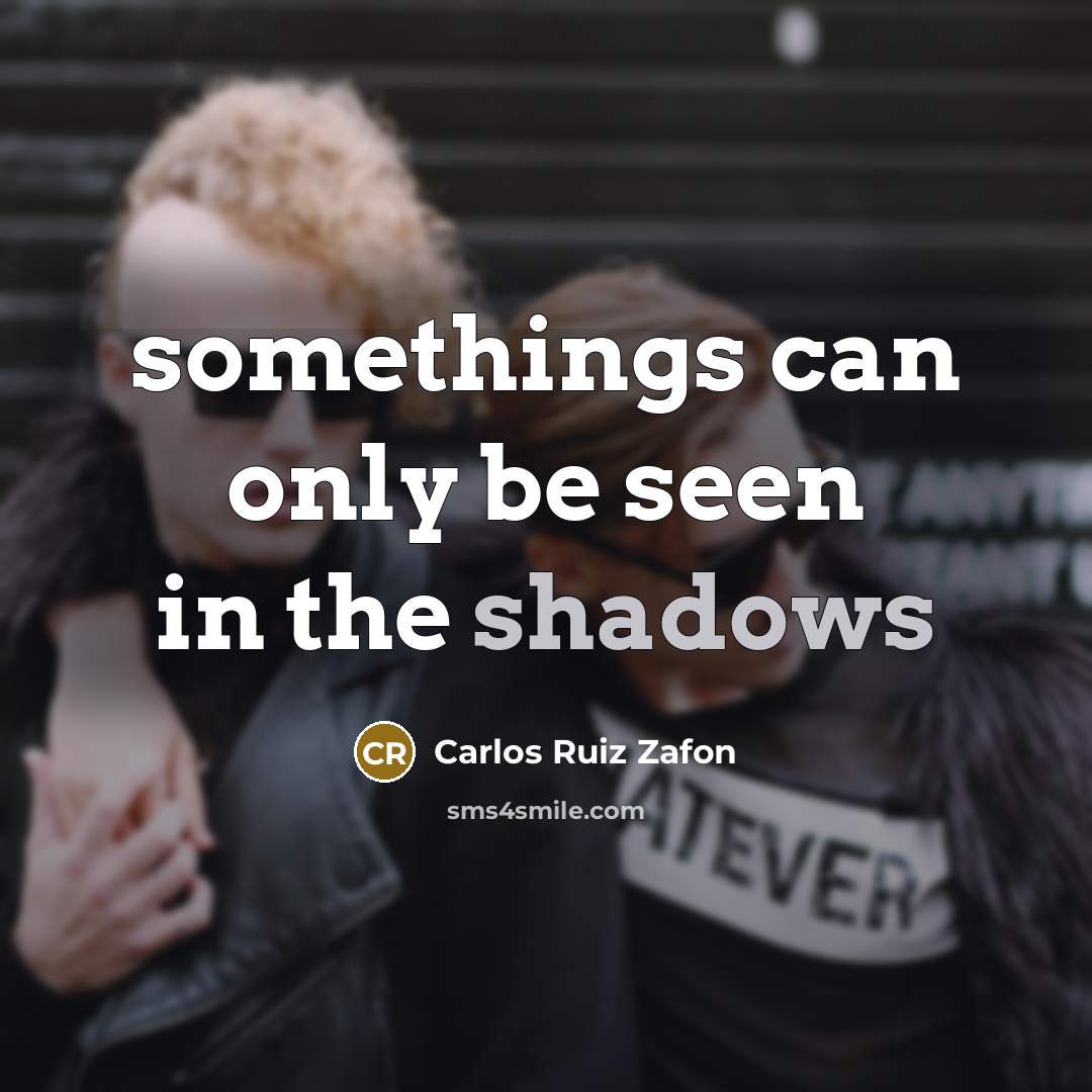 “somethings can only be seen in the shadows” quote by Carlos Ruiz Zafon