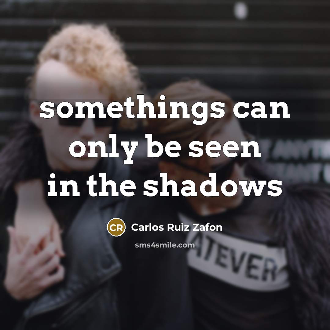 “somethings can only be seen in the shadows…” quote by Carlos Ruiz Zafon