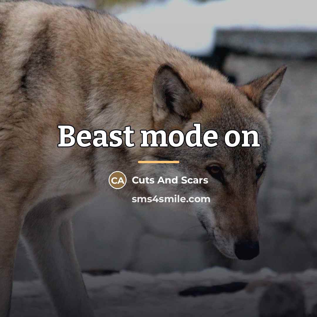 “Beast mode on…” quote by Cuts And Scars