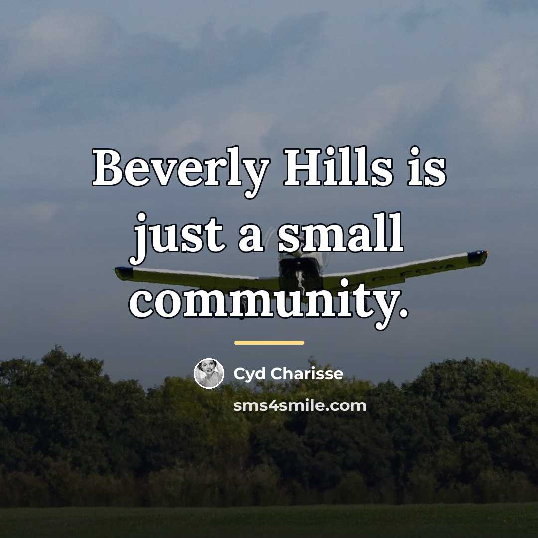 “Beverly Hills is just a small community.…” quote by Cyd Charisse