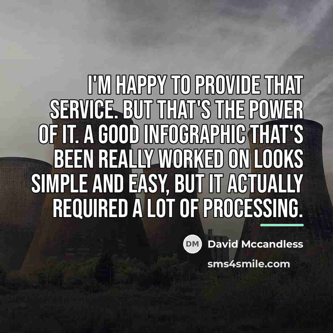 “I'm happy to provide that service. But that's the power…” quote by David Mccandless