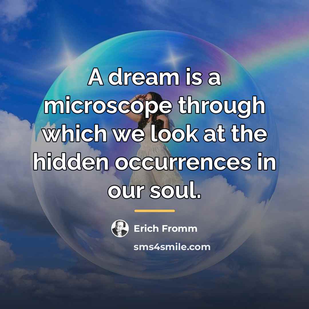 “A dream is a microscope through which we look at…” quote by Erich Fromm