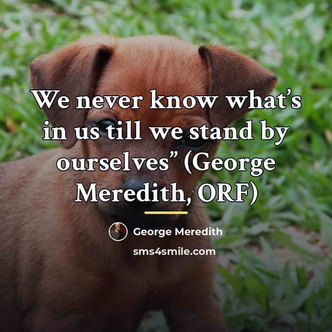 “We never know what’s in us till we stand by…” quote by George Meredith