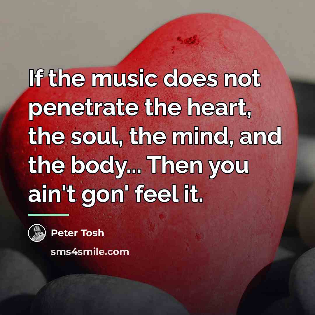 “If the music does not penetrate the heart, the soul,…” quote by Peter Tosh