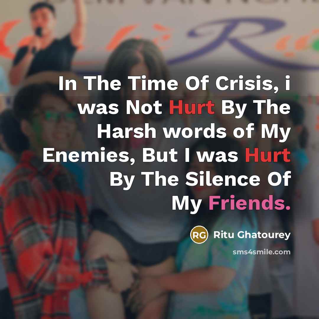 “In The Time Of Crisis, i was Not Hurt By…” quote by Ritu Ghatourey
