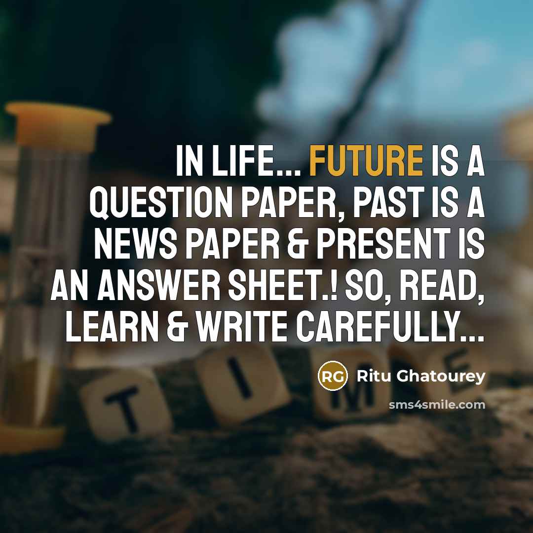 “In Life... Future is a Question Paper, Past is a…” quote by Ritu Ghatourey