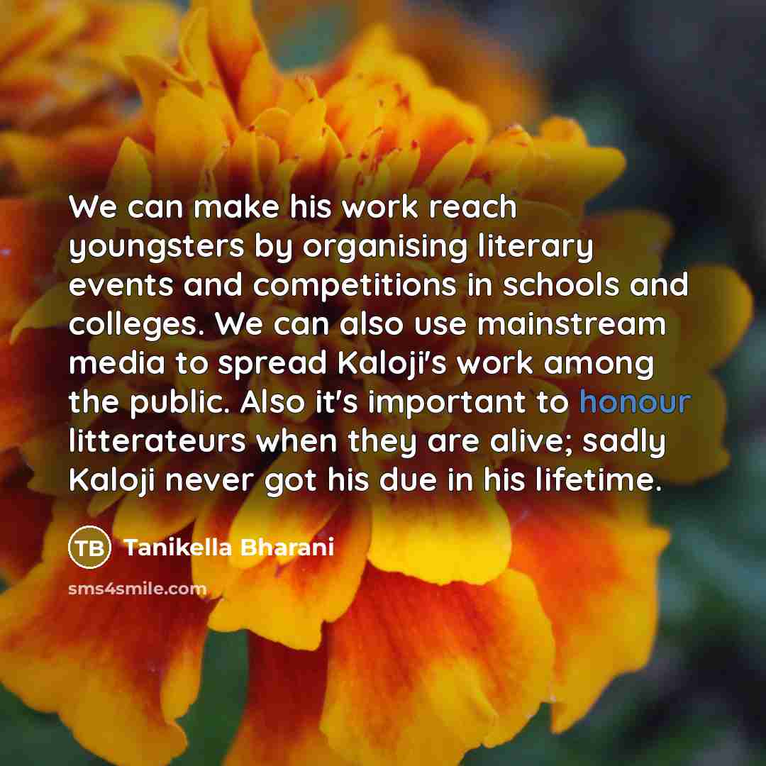 “We can make his work reach youngsters by organising literary…” quote by Tanikella Bharani