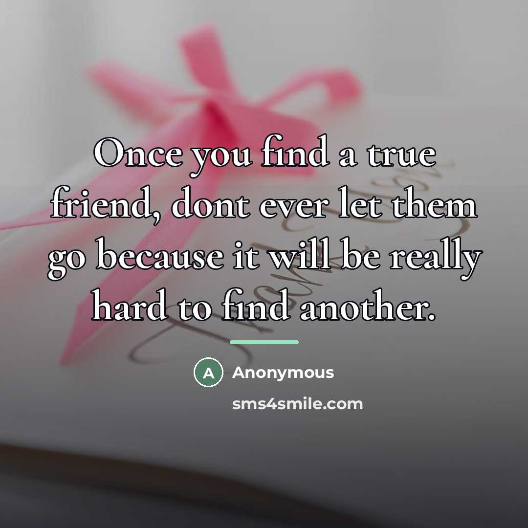 “Once you find a true friend, dont ever let them…” quote by Anonymous