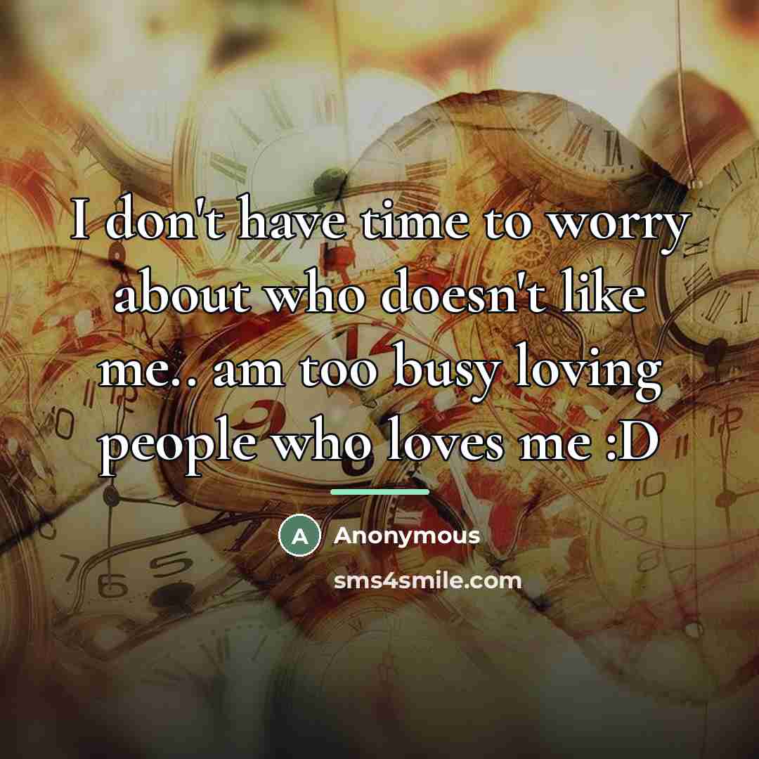 “I don't have time to worry about who doesn't like…” quote by Anonymous