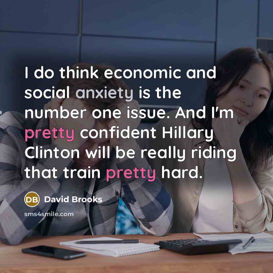 “I do think economic and social anxiety is the number…” quote by David Brooks
