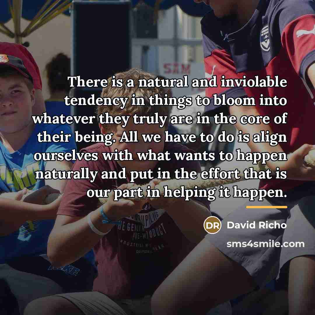 “There is a natural and inviolable tendency in things to…” quote by David Richo