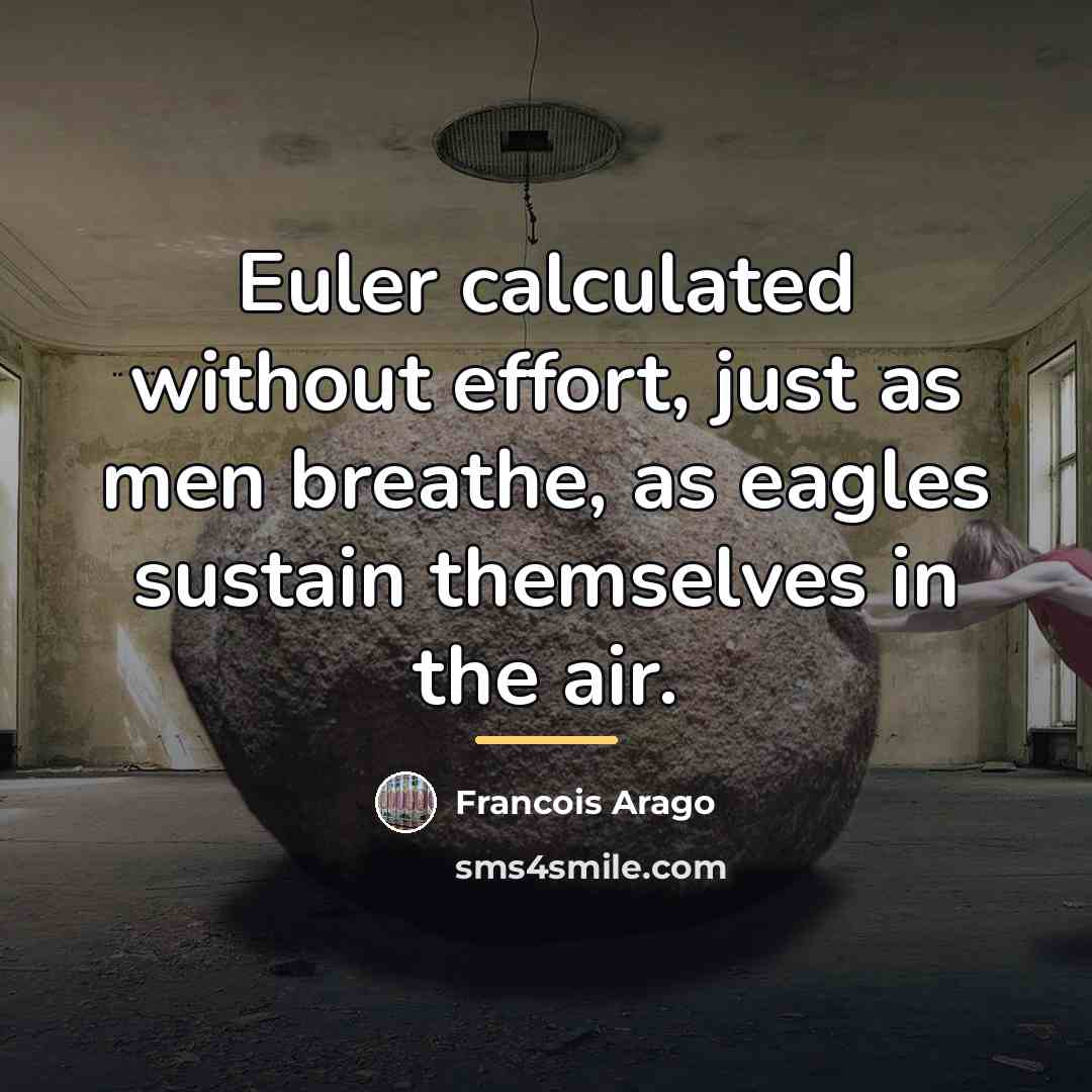 “Euler calculated without effort, just as men breathe, as eagles…” quote by Francois Arago