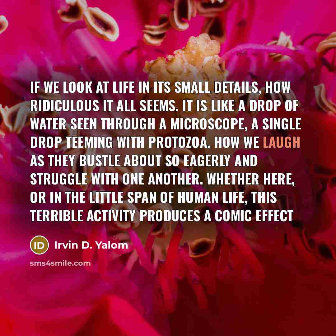 “If we look at life in its small details, how…” quote by Irvin D. Yalom