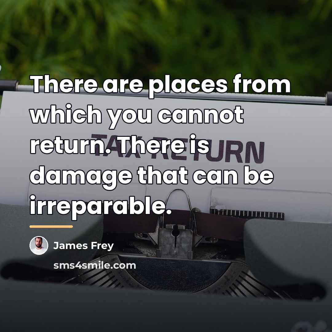 “There are places from which you cannot return. There is…” quote by James Frey
