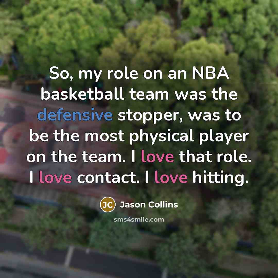 “So, my role on an NBA basketball team was the…” quote by Jason Collins