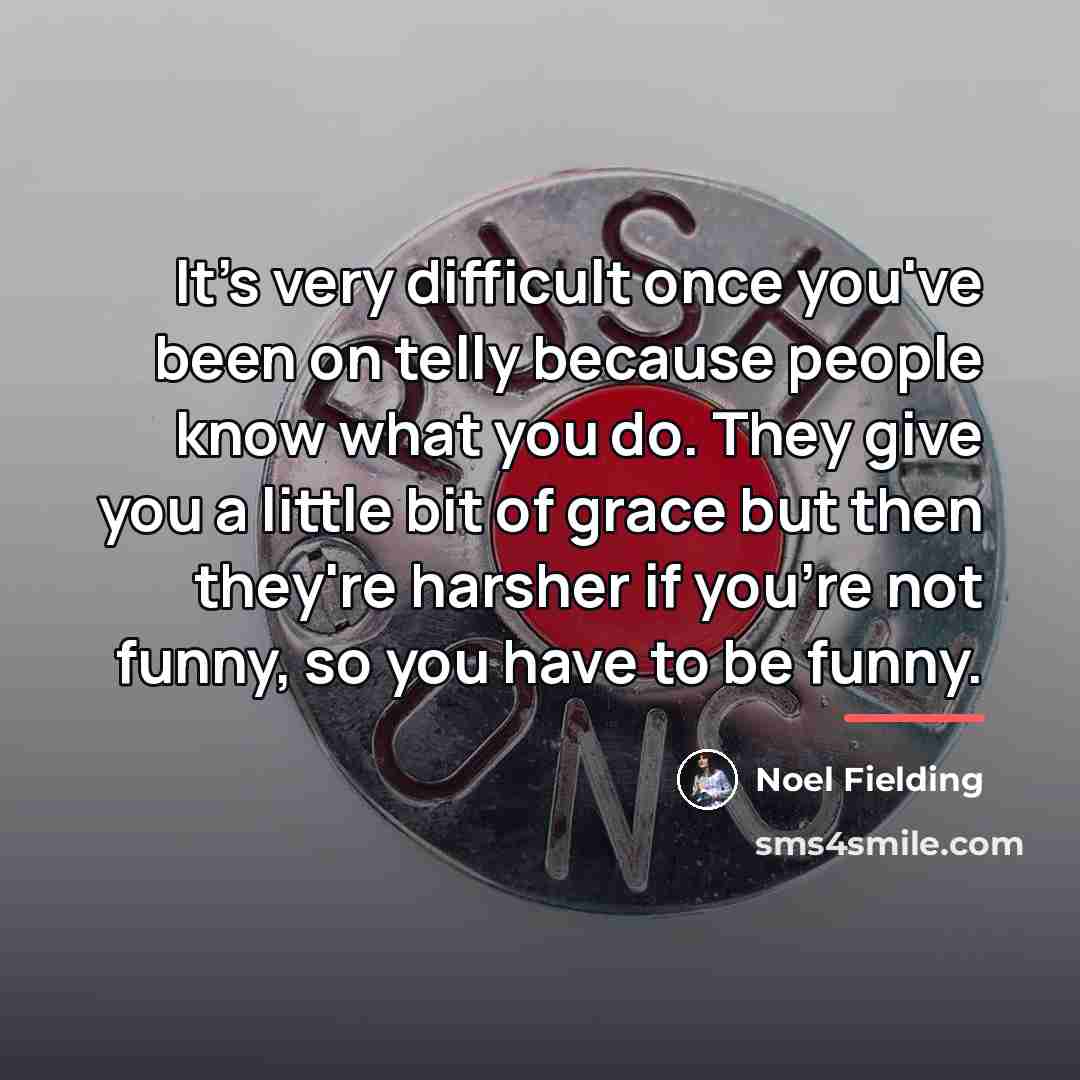 “It's very difficult once you've been on telly because people…” quote by Noel Fielding