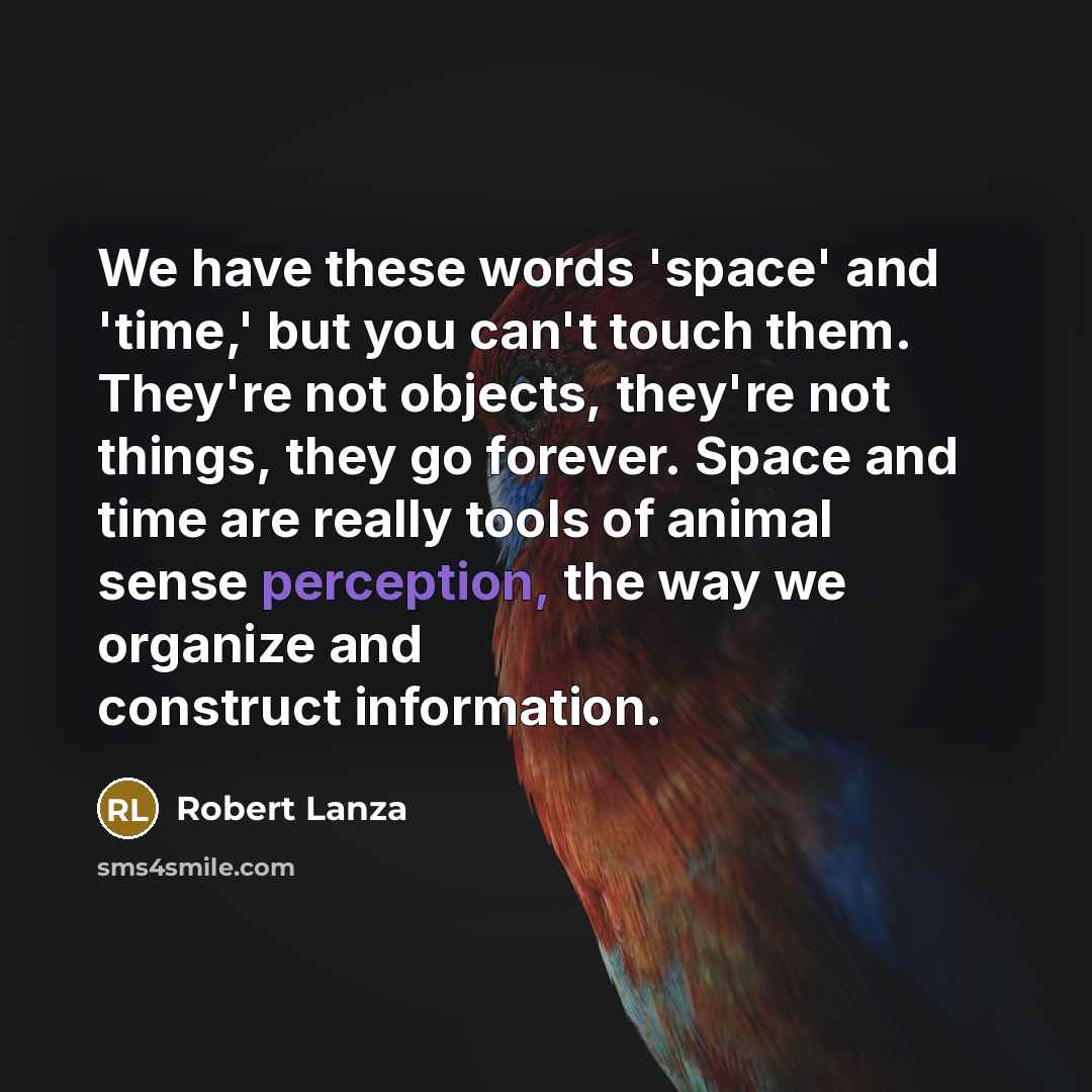 “We have these words 'space' and 'time,' but you can't…” quote by Robert Lanza