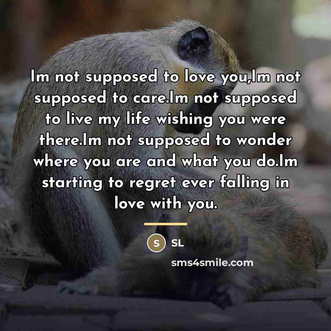 “Im not supposed to love you,Im not supposed to care.Im…” quote by Anonymous