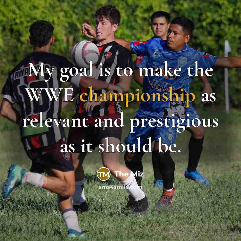 “My goal is to make the WWE championship as relevant…” quote by The Miz