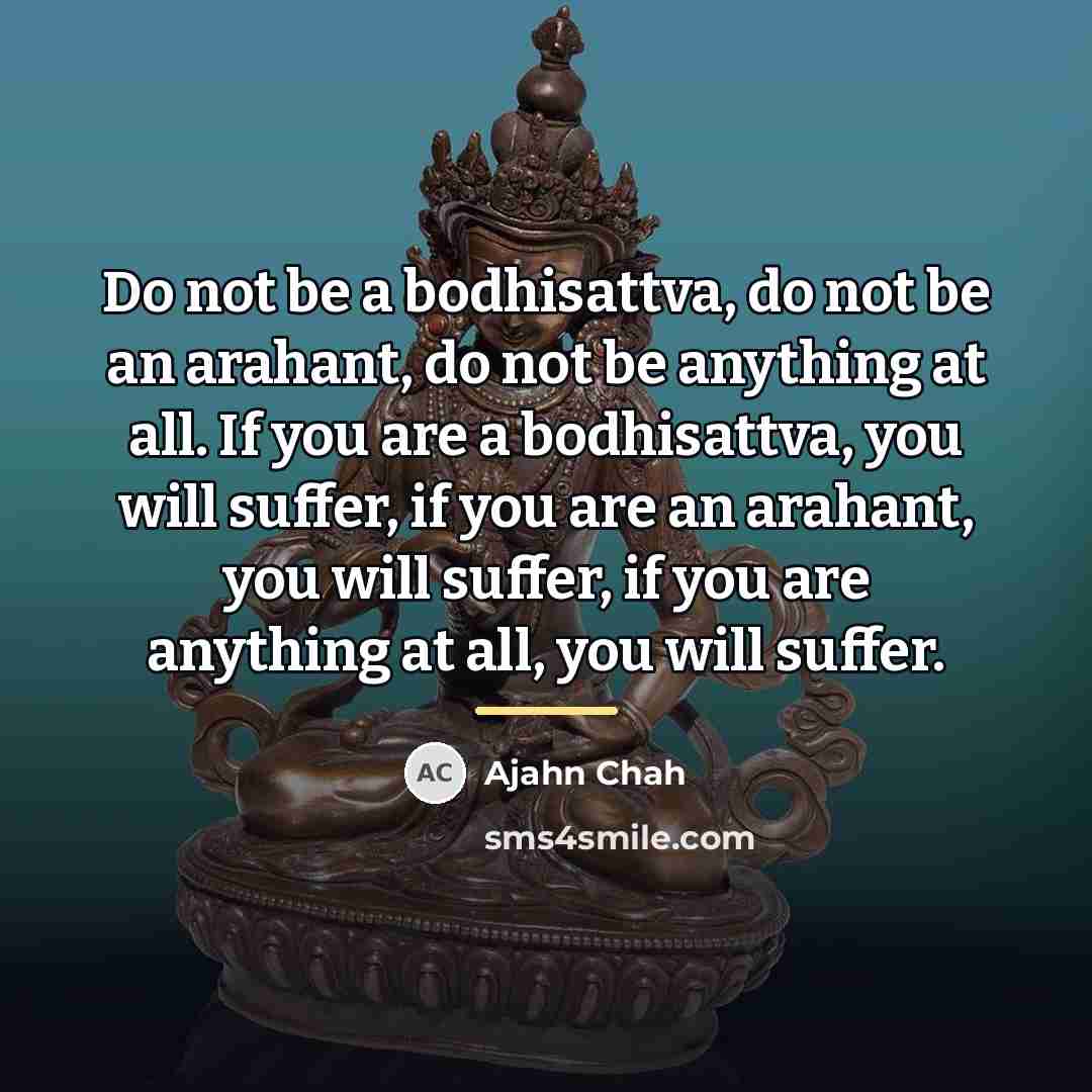 “Do not be a bodhisattva, do not be an arahant,…” quote by Ajahn Chah