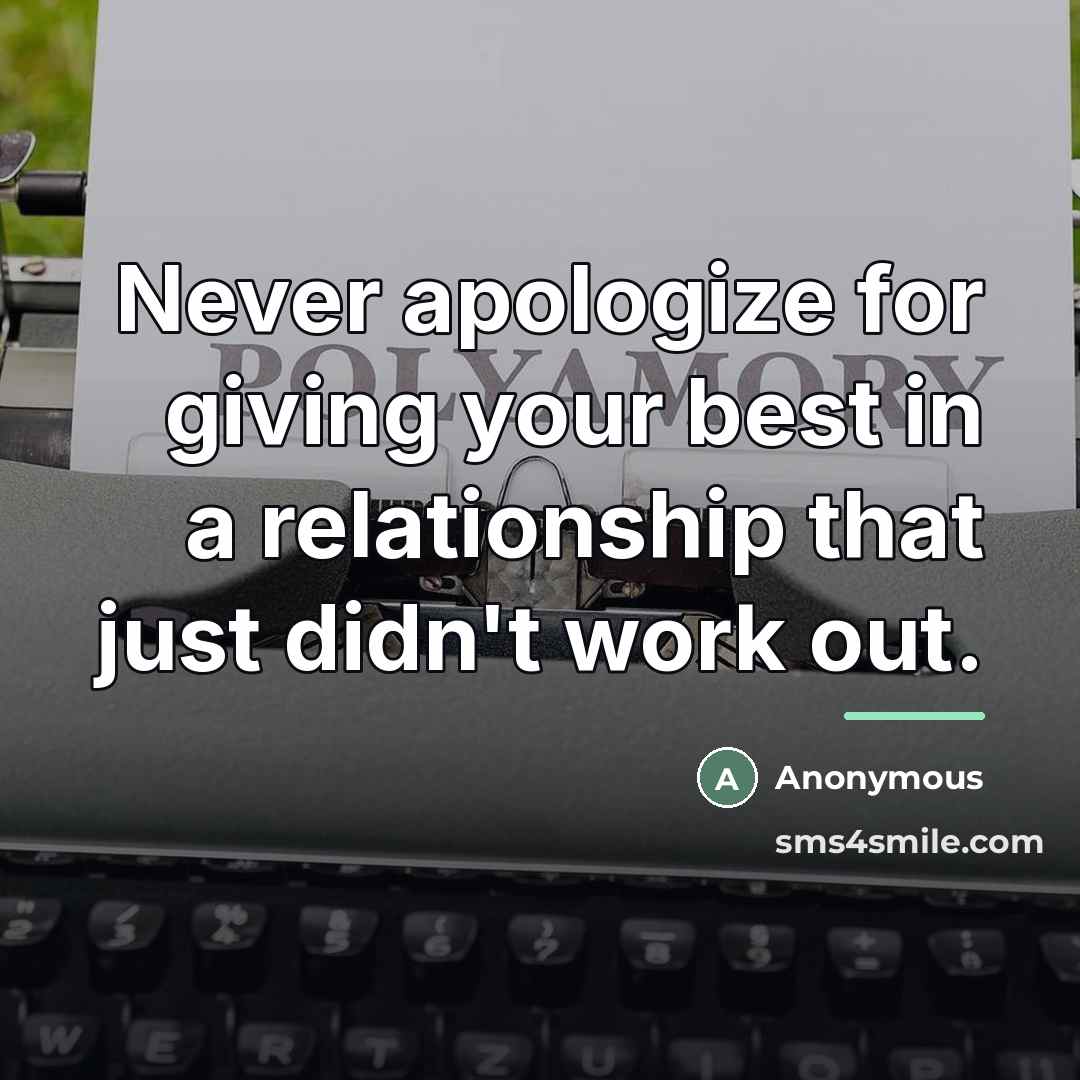 “Never apologize for giving your best in a relationship that…” quote by Anonymous