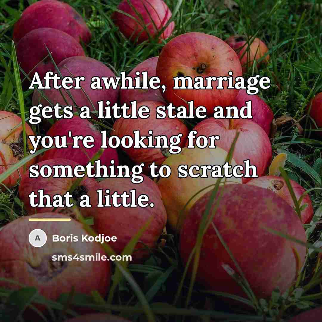 “After awhile, marriage gets a little stale and you're looking…” quote by Boris Kodjoe