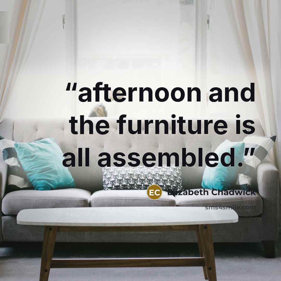 “afternoon and the furniture is all assembled.” quote by Elizabeth Chadwick