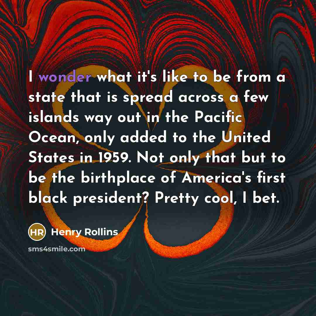 “I wonder what it's like to be from a state…” quote by Henry Rollins