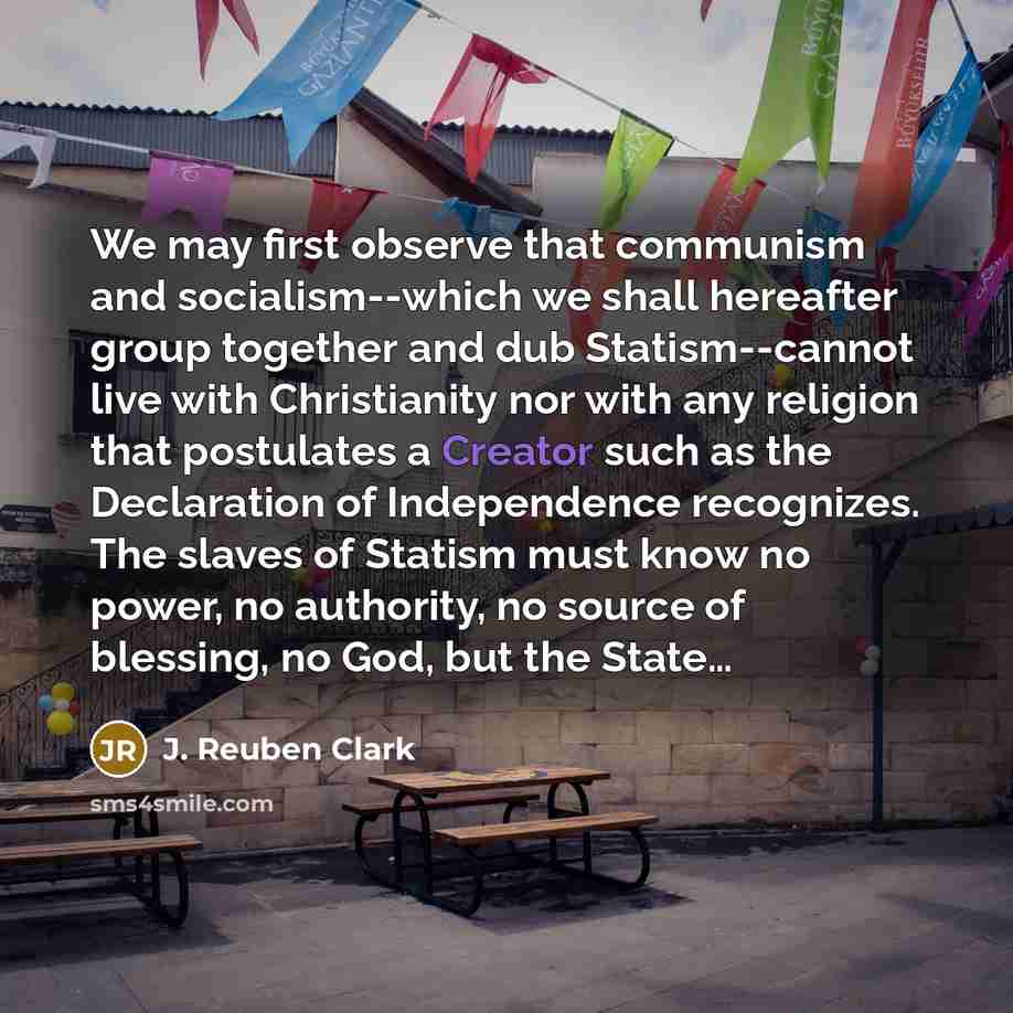 “We may first observe that communism and socialism--which we shall…” quote by J. Reuben Clark