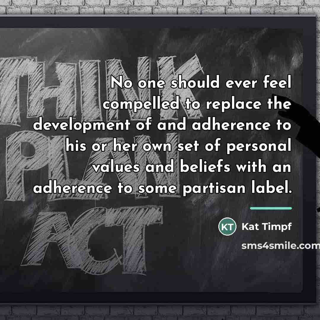 “No one should ever feel compelled to replace the development…” quote by Kat Timpf