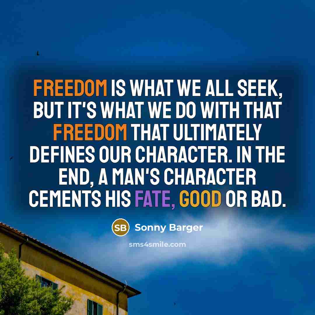 “Freedom is what we all seek, but it's what we…” quote by Sonny Barger