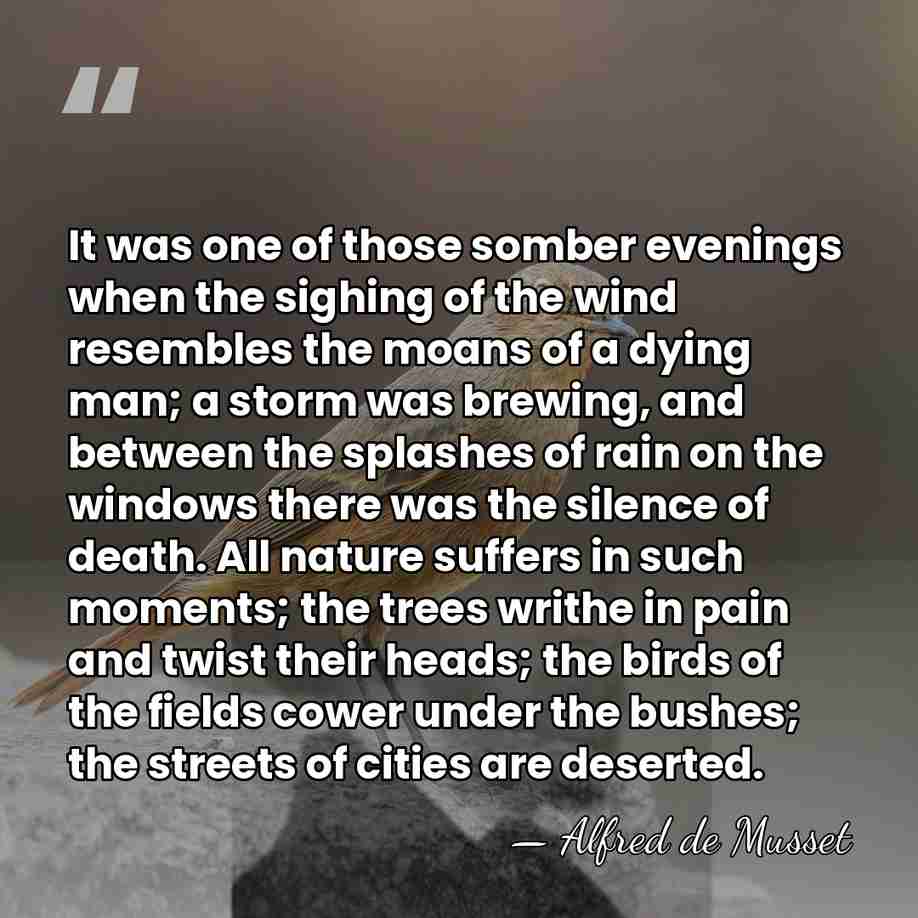 It was one of those somber evenings when the sighing of the&hellip; - Alfred de Musset