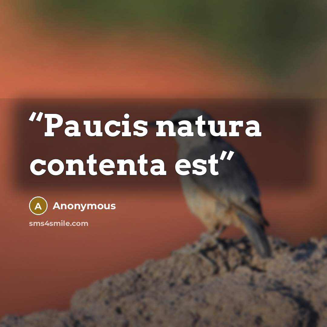 “Paucis natura contenta est” quote by Anonymous