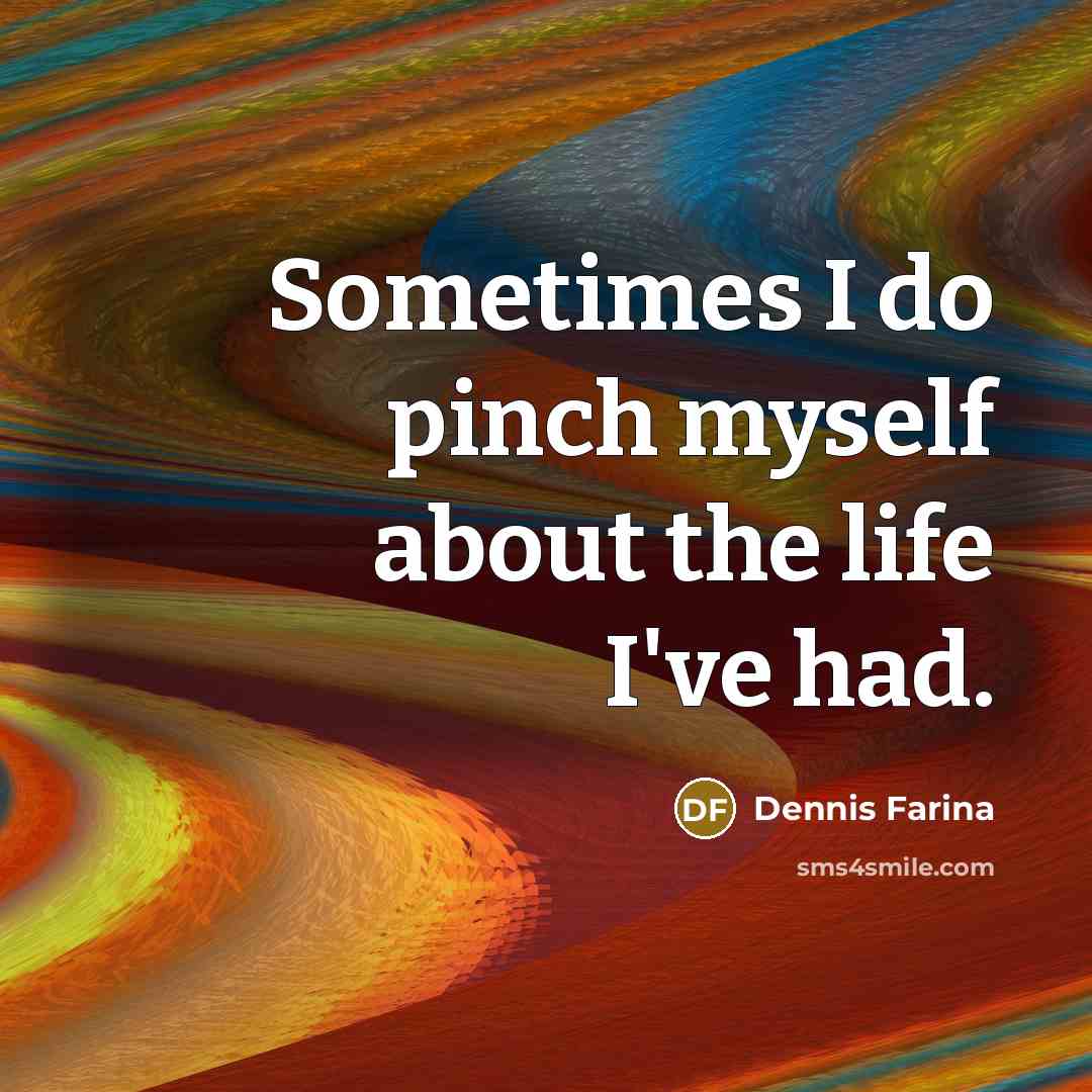 “Sometimes I do pinch myself about the life I've had.…” quote by Dennis Farina