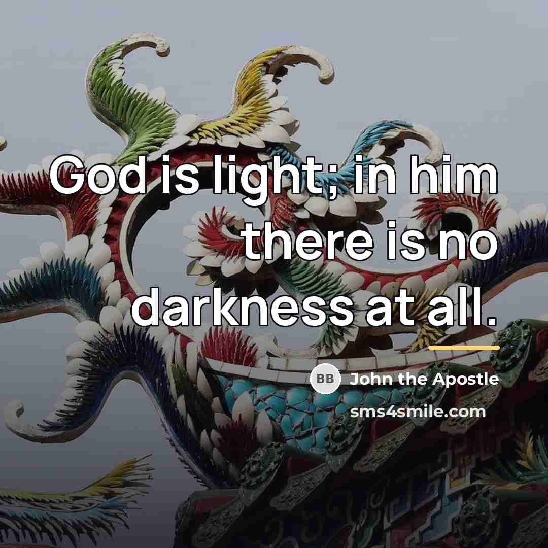 “God is light; in him there is no darkness at…” quote by John the Apostle