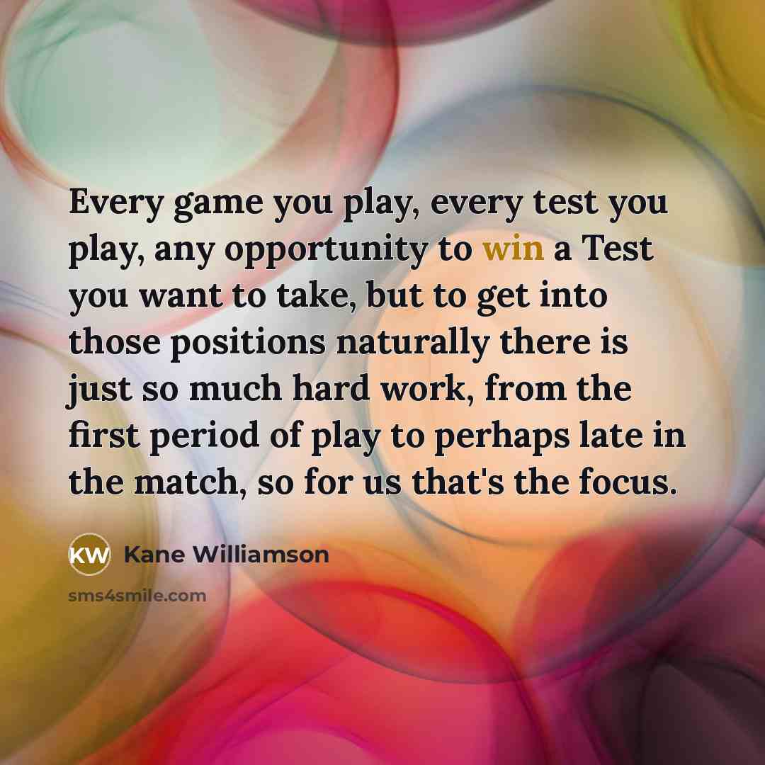 “Every game you play, every test you play, any opportunity…” quote by Kane Williamson