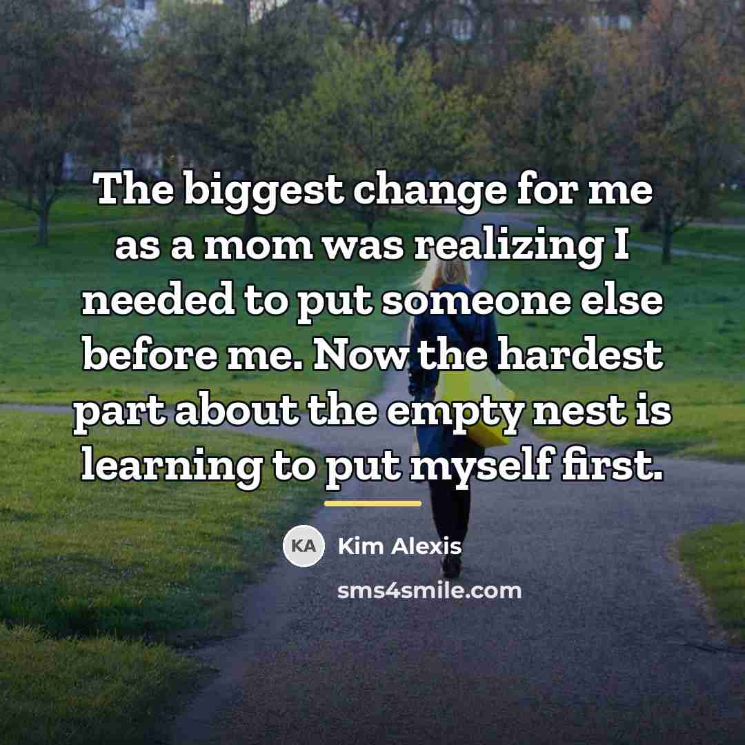 “The biggest change for me as a mom was realizing…” quote by Kim Alexis
