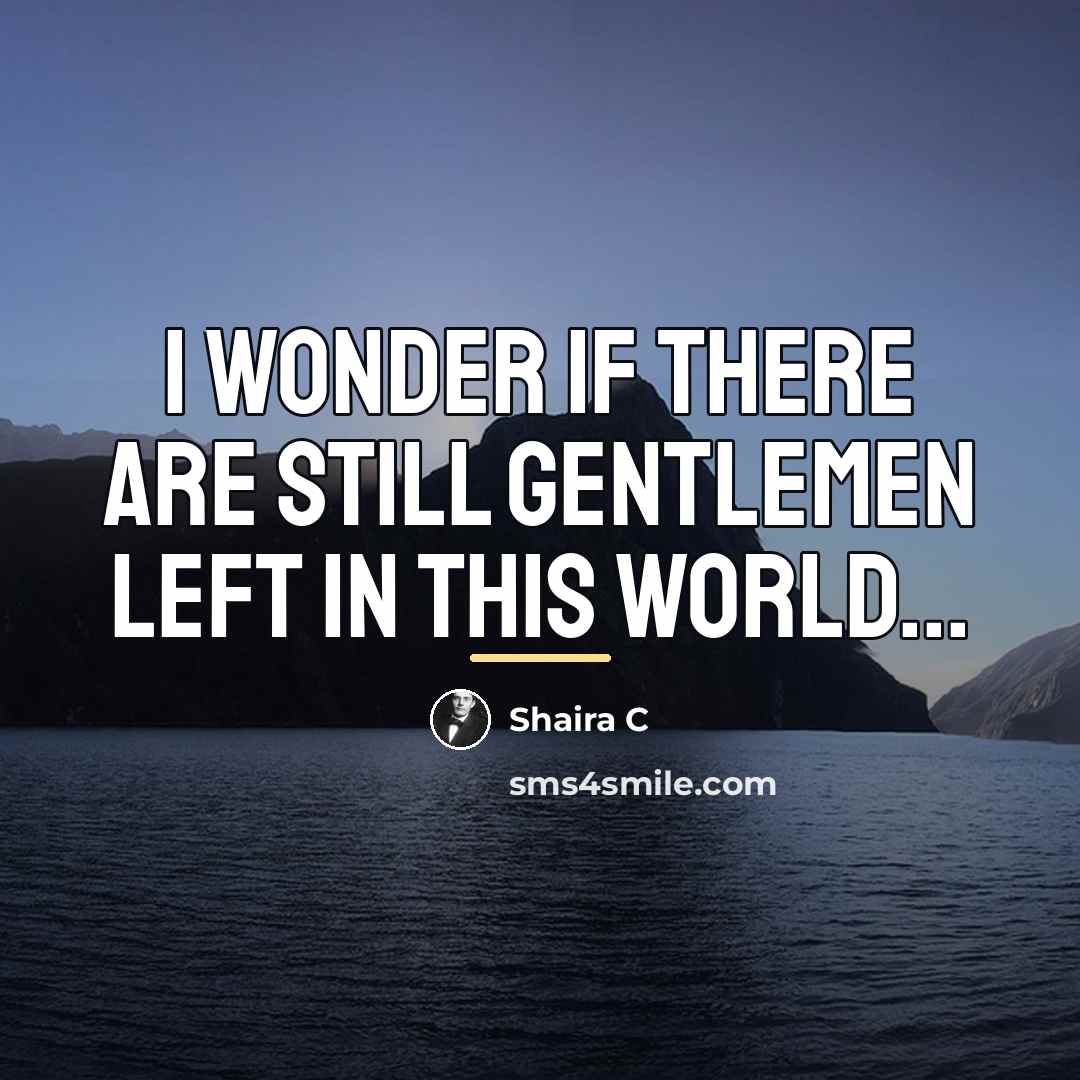 “I wonder if there are still gentlemen left in this…” quote by Shaira C