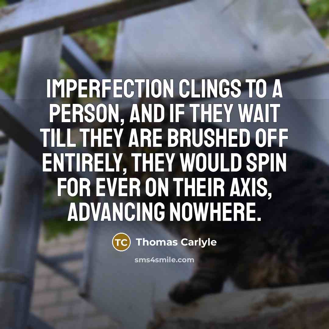 “Imperfection clings to a person, and if they wait till…” quote by Thomas Carlyle