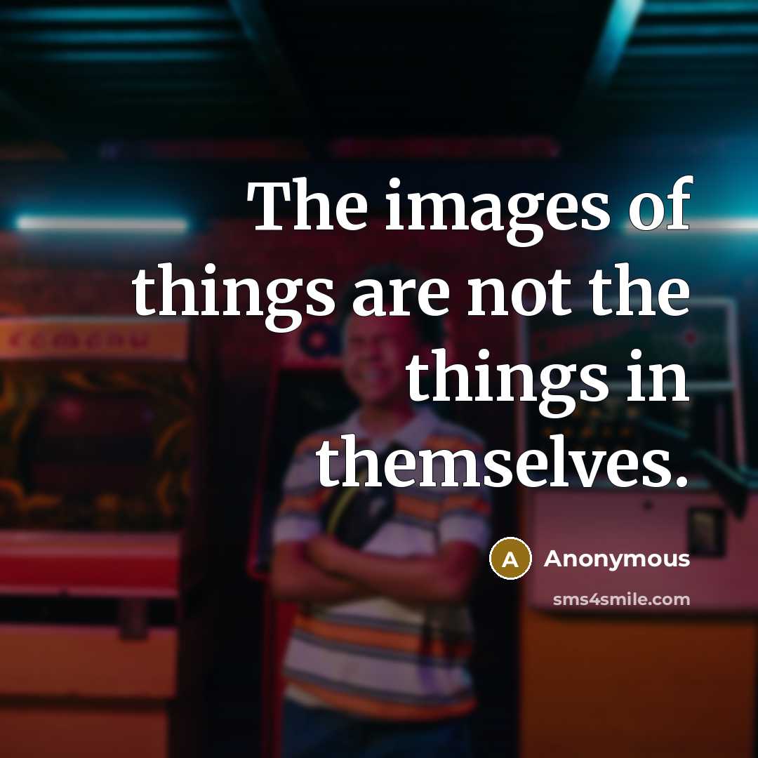“The images of things are not the things in themselves.…” quote by Anonymous