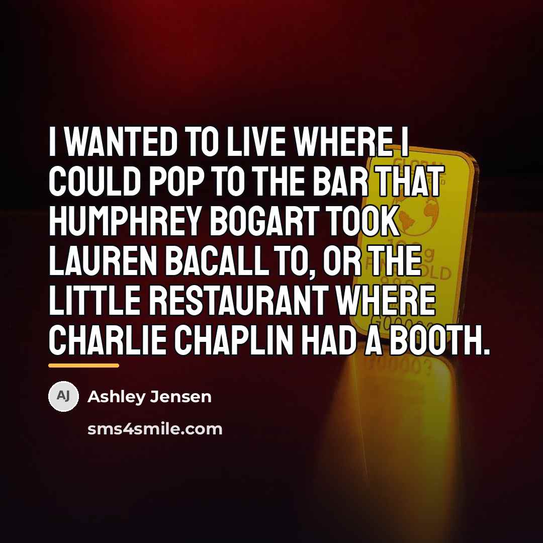 “I wanted to live where I could pop to the…” quote by Ashley Jensen